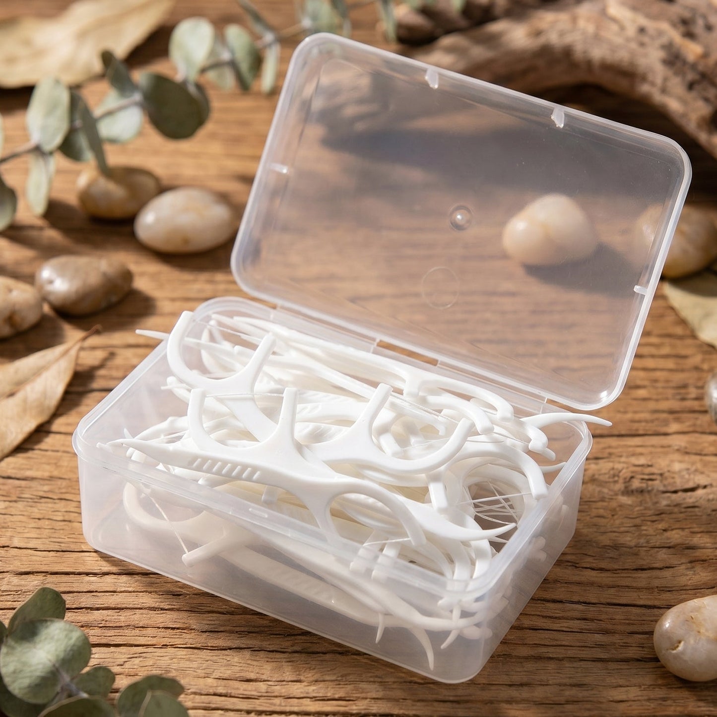 2 in 1 Toothpick Dental Floss Sticks Set Teeth Cleaning Flosser with Box (1 Set)