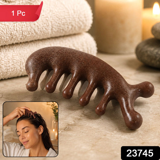 Ergonomic wooden scalp massager comb