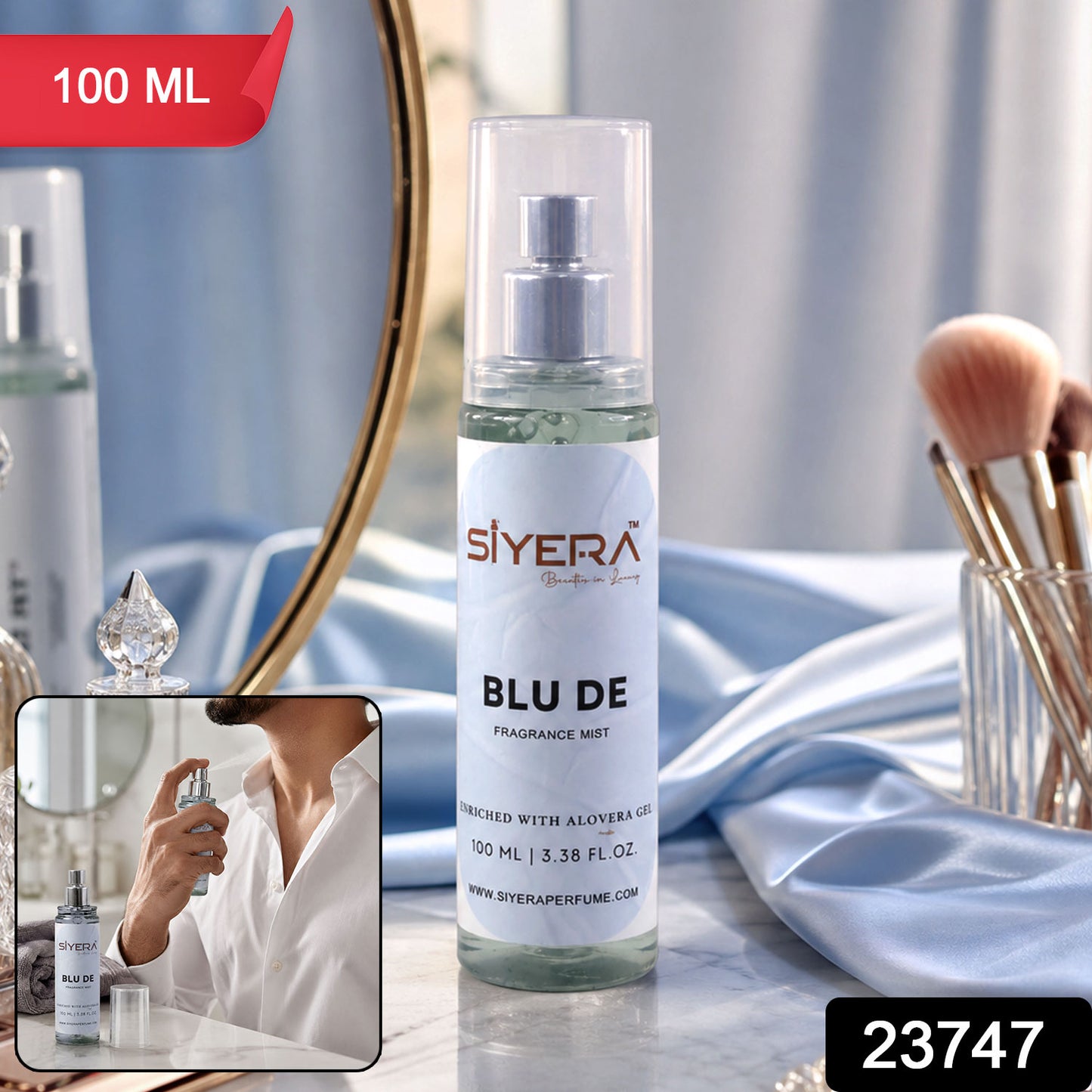 Blu De Fragrance Mist Body Spray Enriched with Aloe Vera Gel (100 ml)