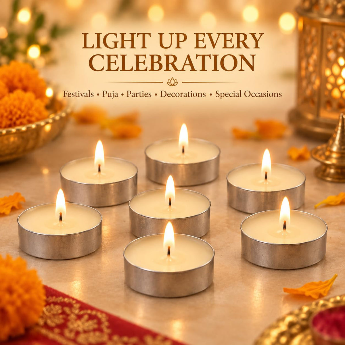Decorative wax tea light candles 03