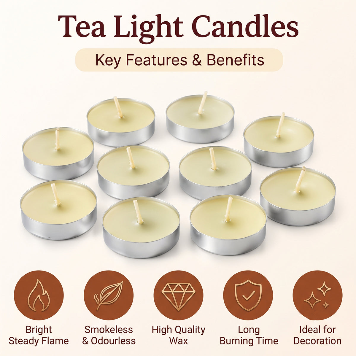 Decorative wax tea light candles 06