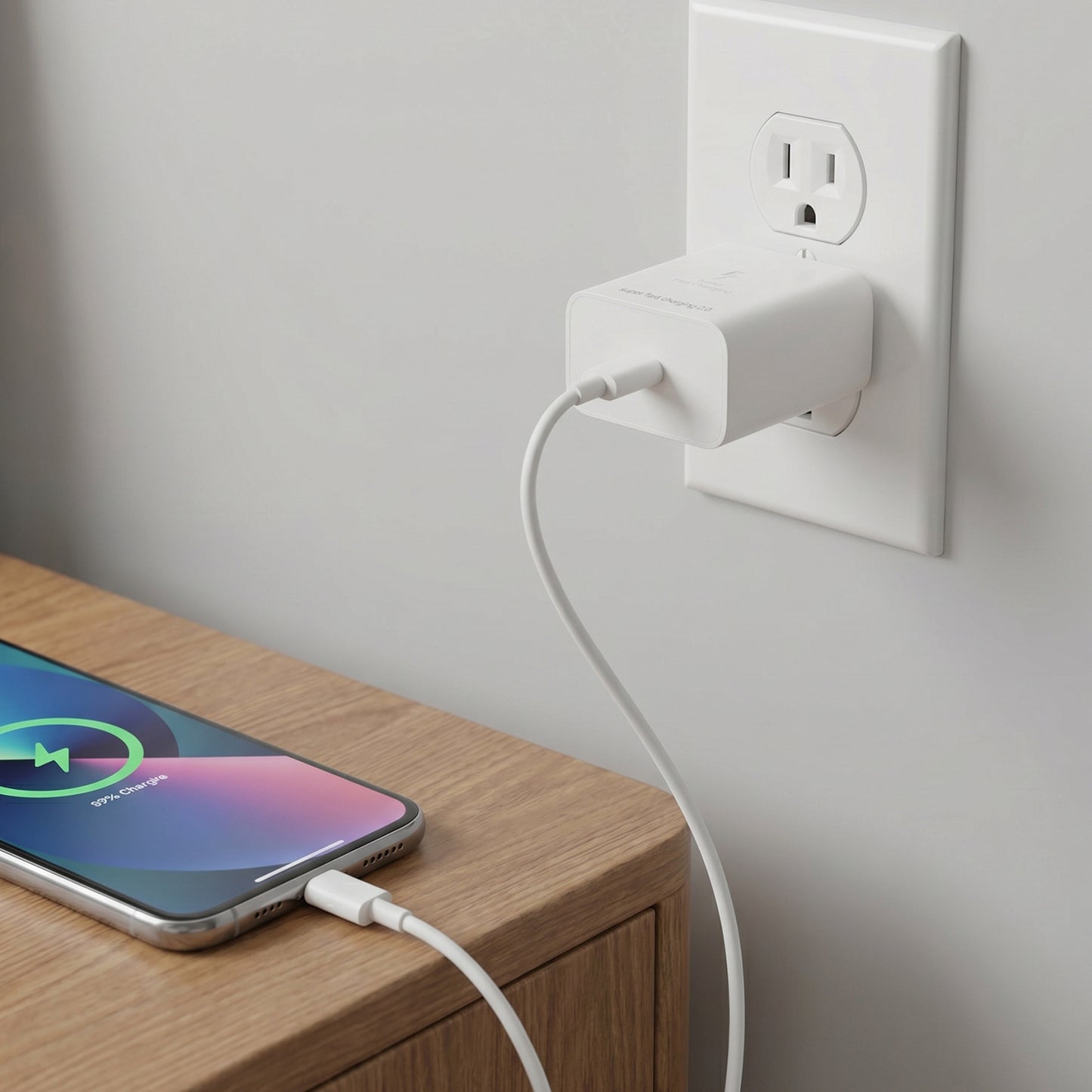 45W Super Fast 2.0 Power Adapter charging use image