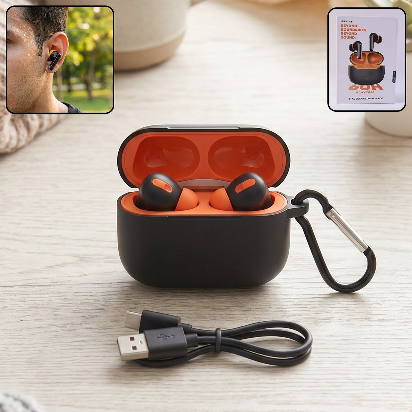 Wireless TWS earbuds with charging case main image