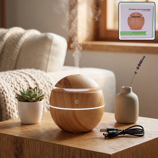 Ultrasonic aroma diffuser humidifier LED