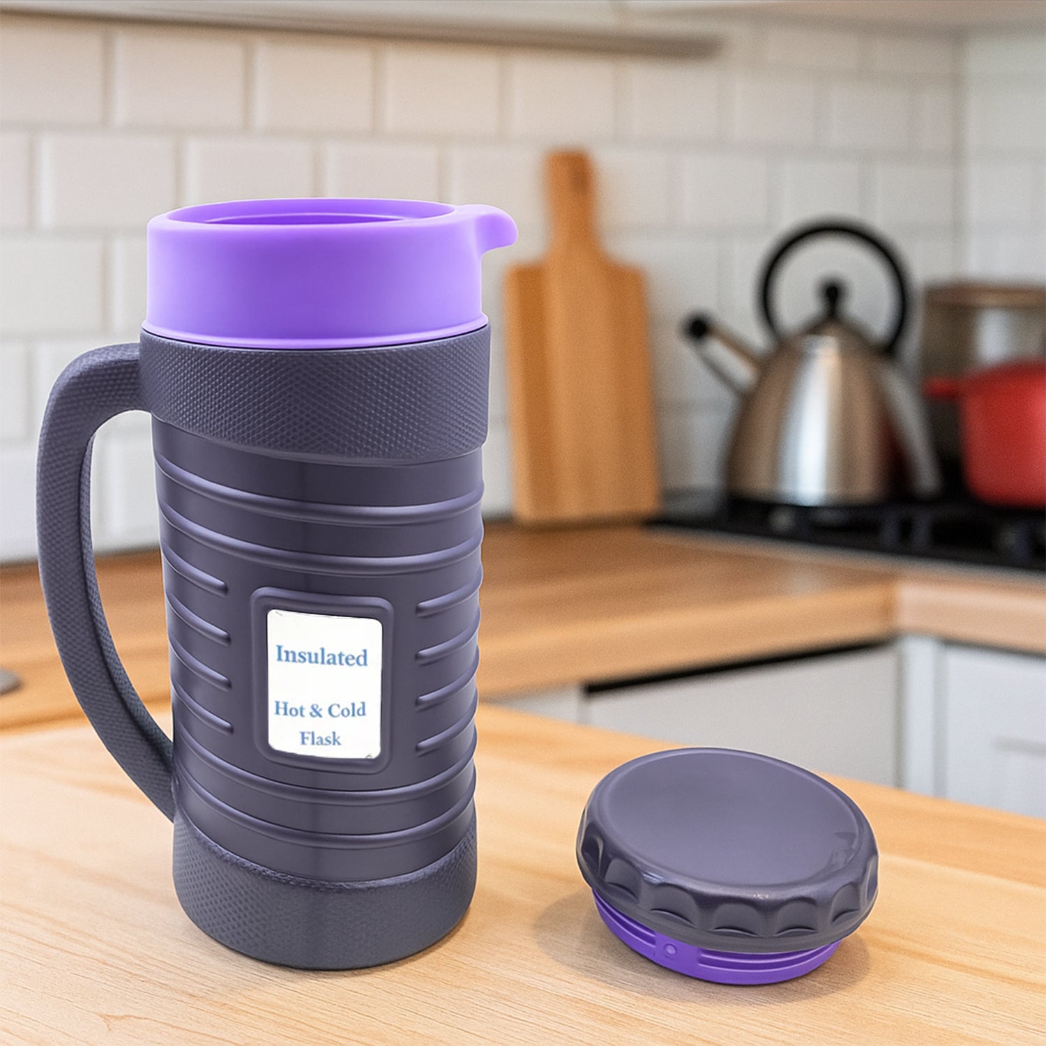 થર્મોસ ઇન્સ્યુલેટેડ ફ્લાસ્ક અથવા હોટ કેટલ, પ્લાસ્ટિક ઇનર સ્ટીલ, ઇન્સ્યુલેટેડ ટી કેટલ હોટ અને કોલ્ડ પ્રીમિયમ ટી કેટલ કેટલ | વહન કરવા માટે સરળ | લીક પ્રૂફ | ચાનો જગ | કોફી જગ | પાણીનો જગ | ગરમ પીણું (1200 એમએલ, 1700 એમએલ )