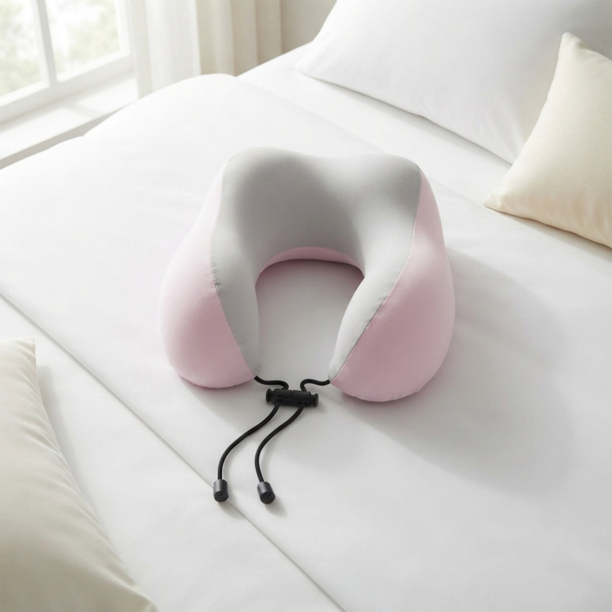 Contoured travel neck support pillow