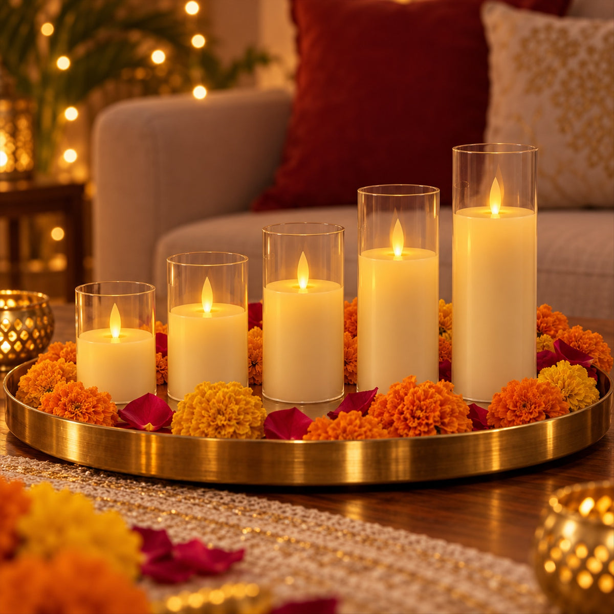 Flameless LED swing candle set with clear plastic sleeves 3
