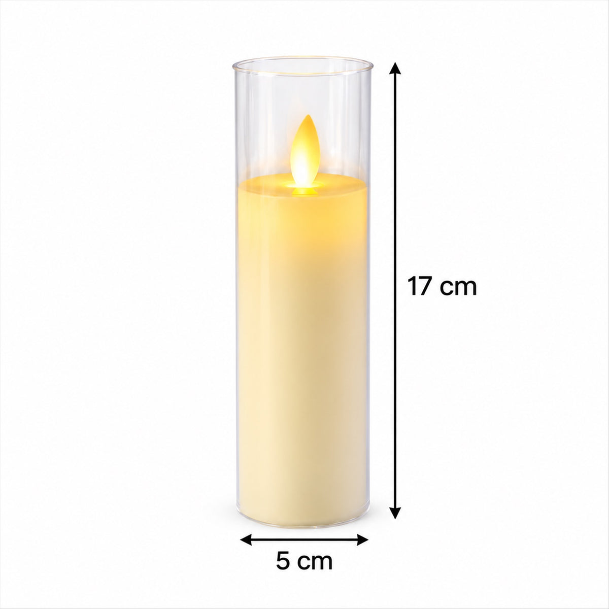 Flameless LED swing candle set with clear plastic sleeves 6