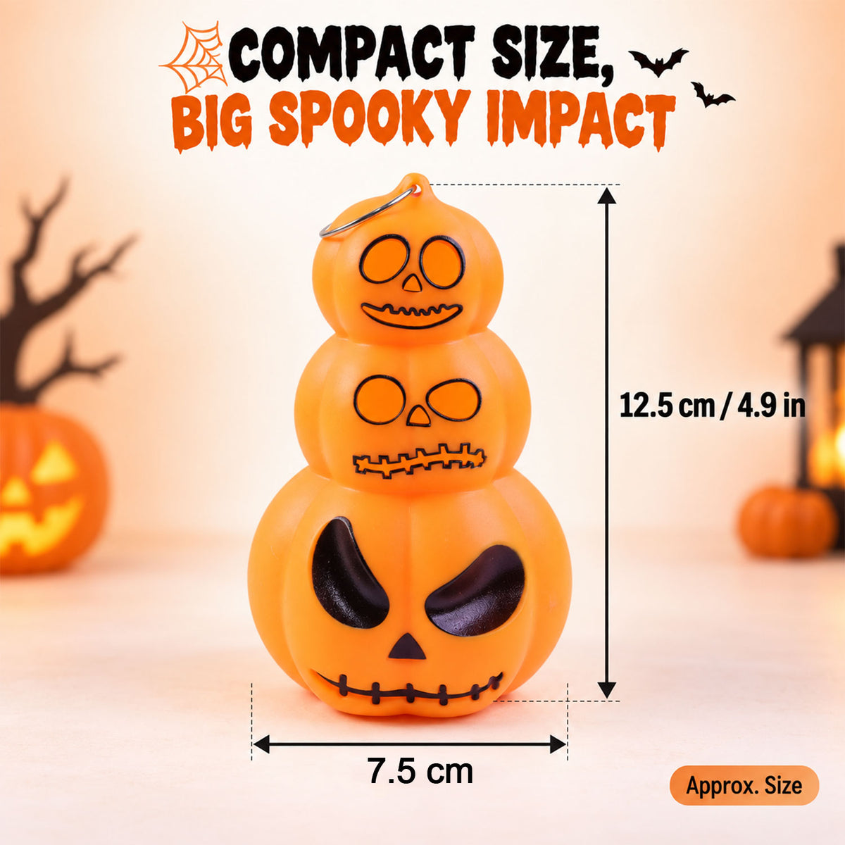 Halloween three tier pumpkin LED lights - dimensions