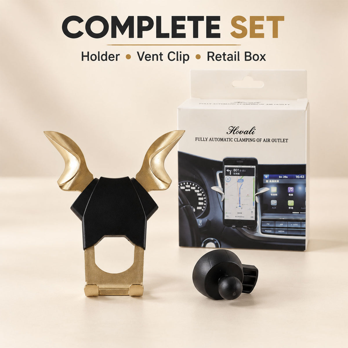 Car air vent mobile phone holder - package contents