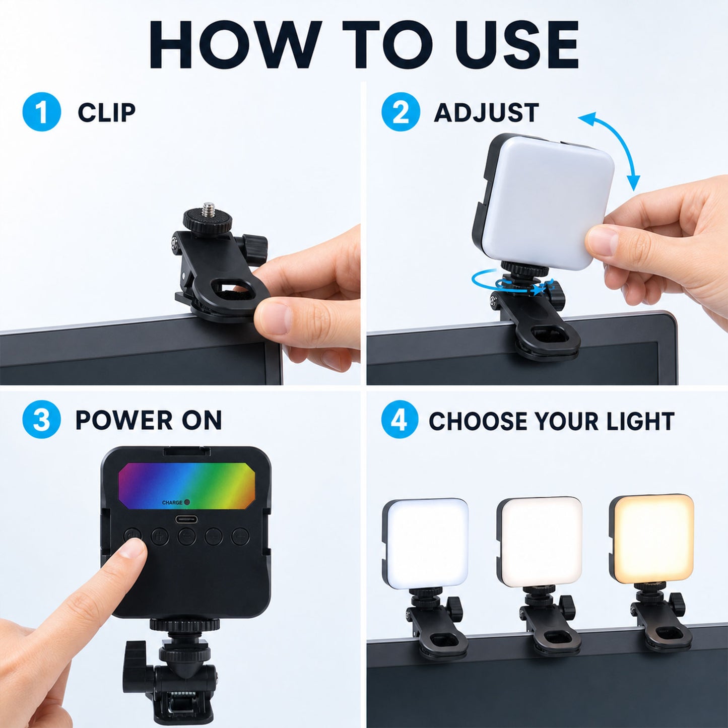 Portable camera LED light usage guide