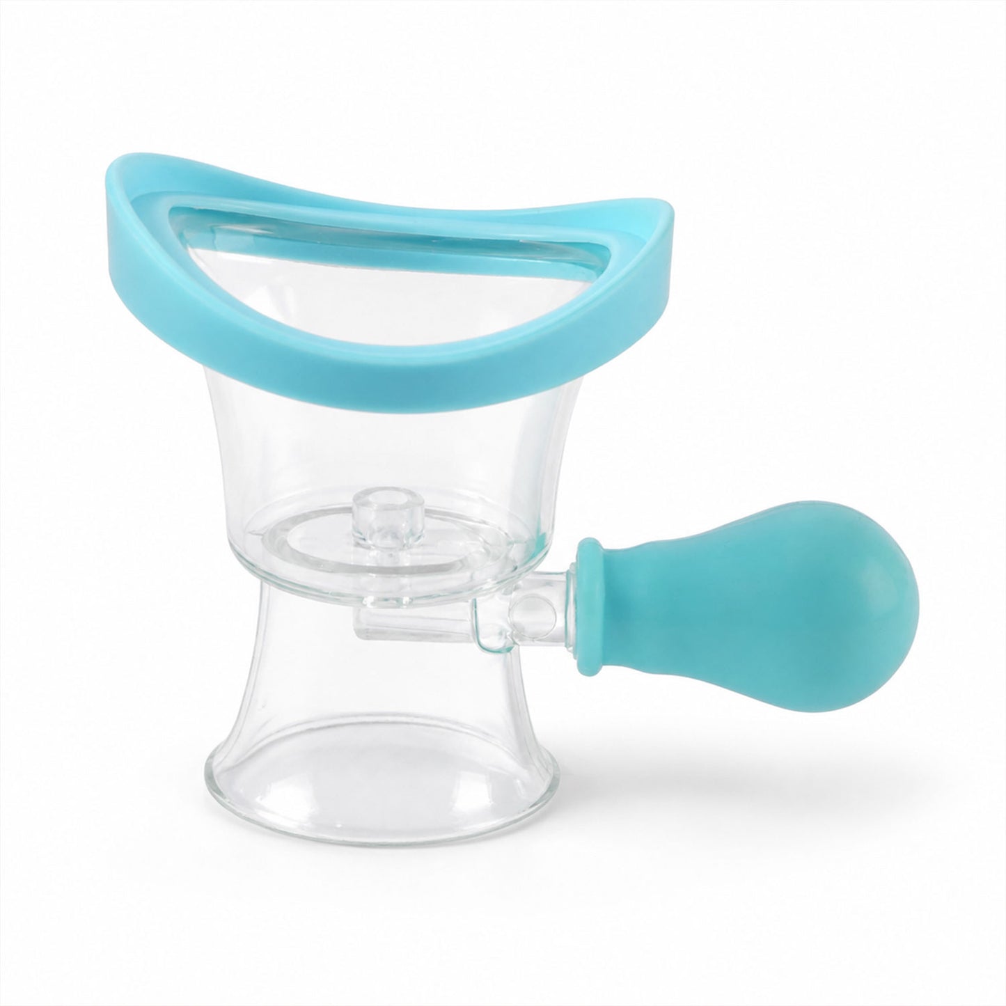 Manual eye wash cup on white background