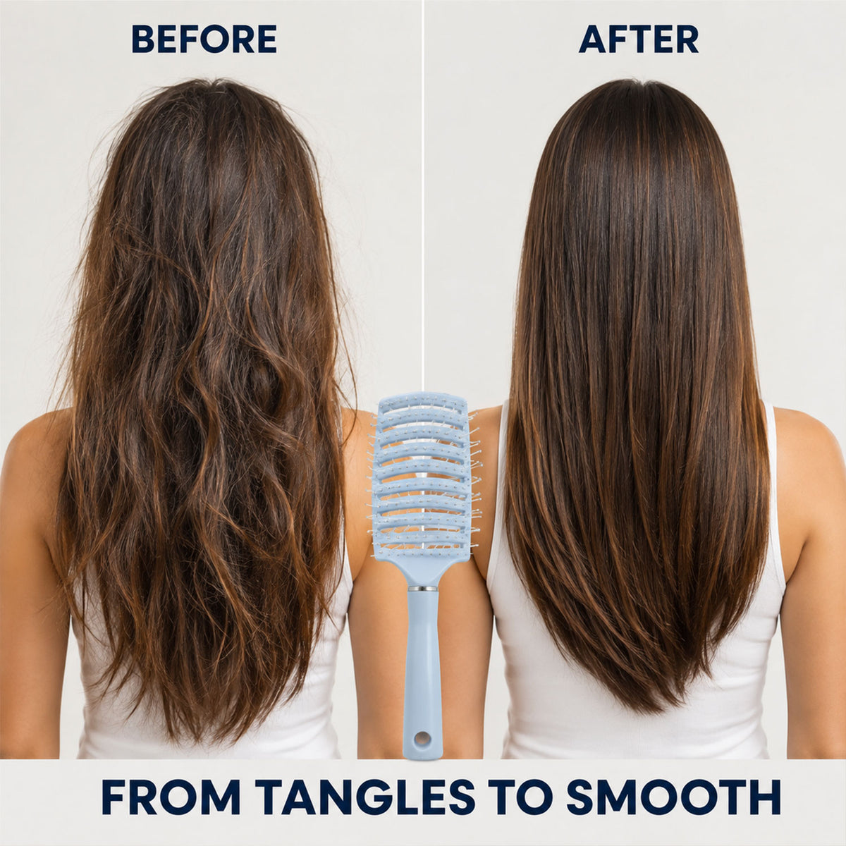 Plastic curved vented hair brush product image 8