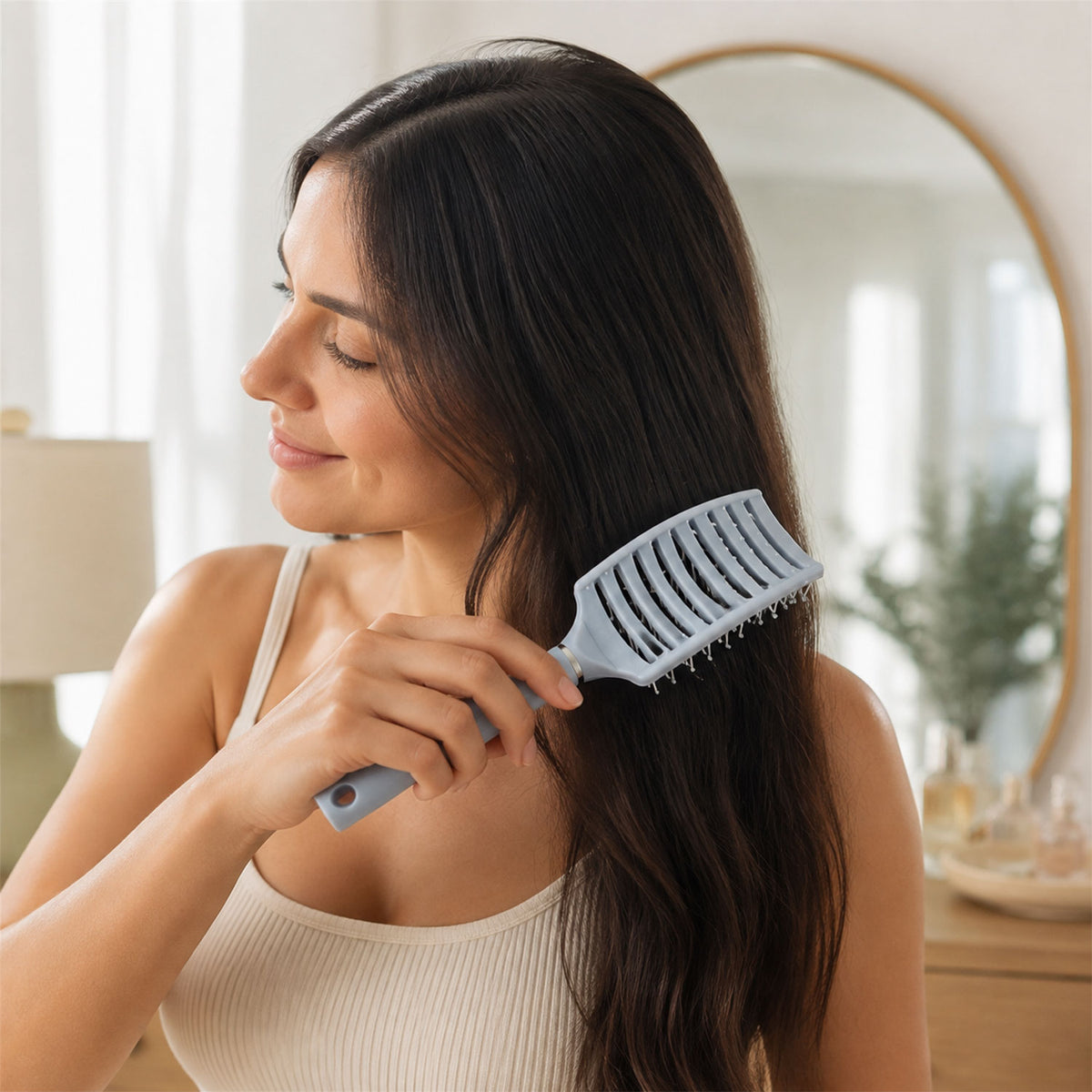 Plastic curved vented hair brush product image 9