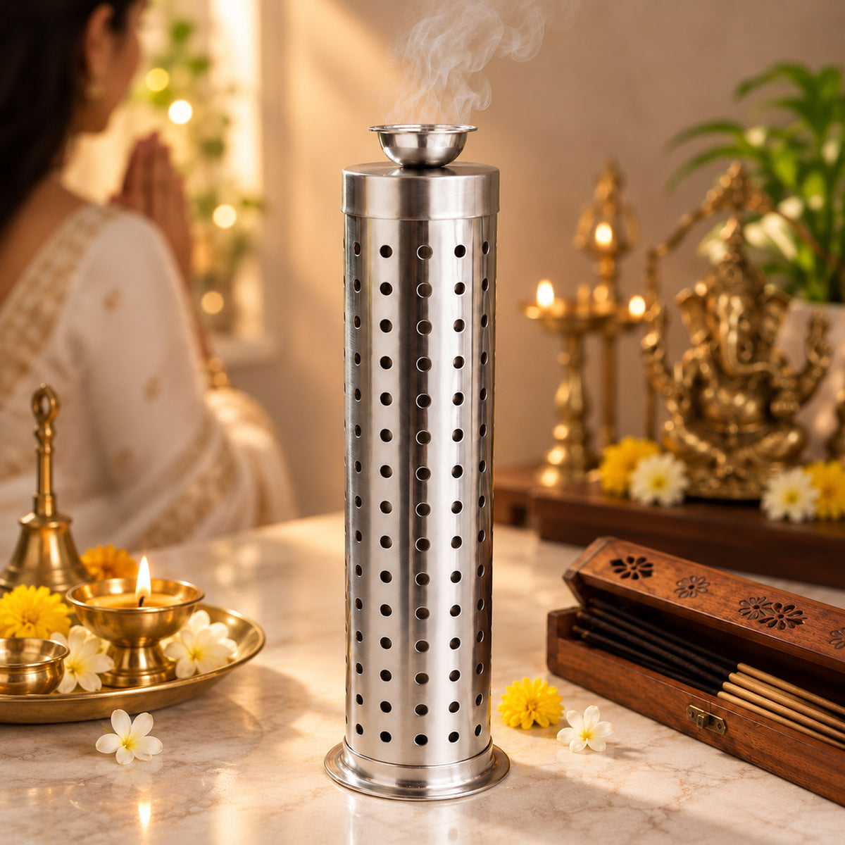 Stainless Steel Incense Stand Lifestyle
