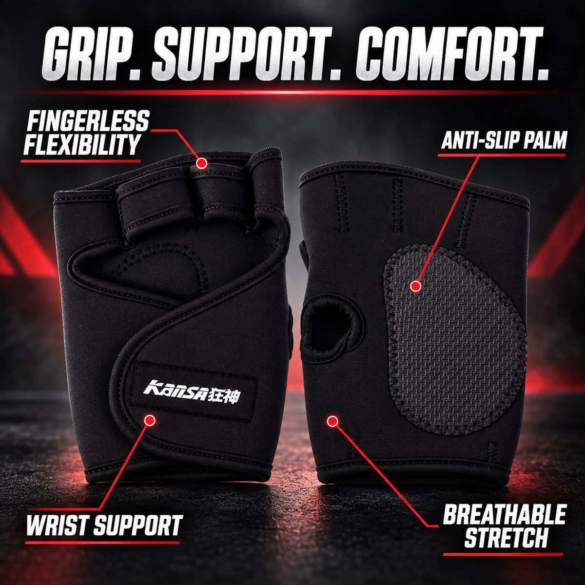 Glove palm texture and flexible design