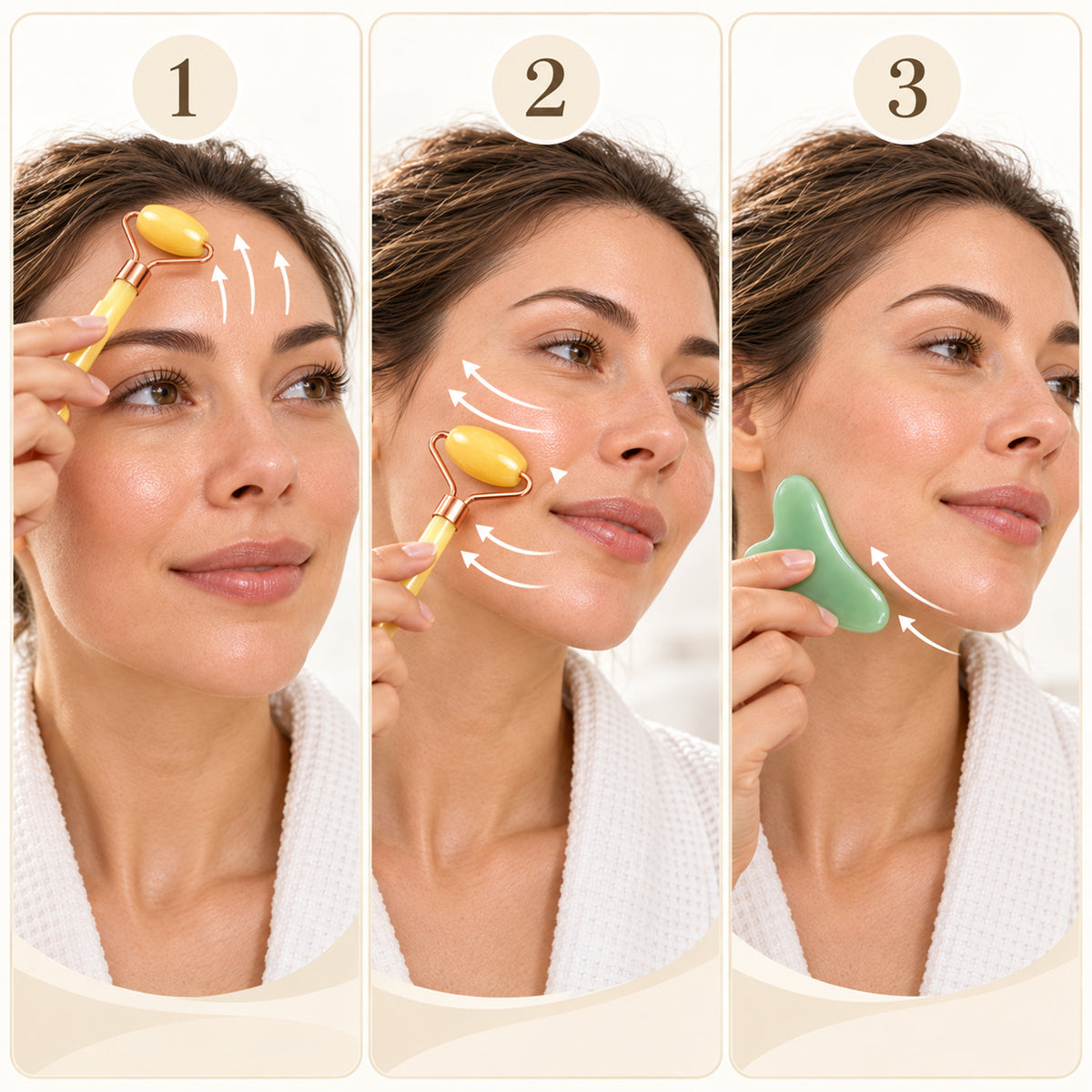 Facial roller and gua sha use demonstration
