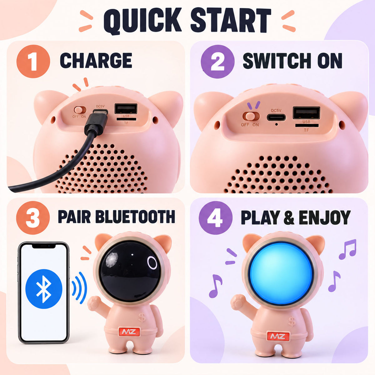 Astronaut wireless speaker features - view 04