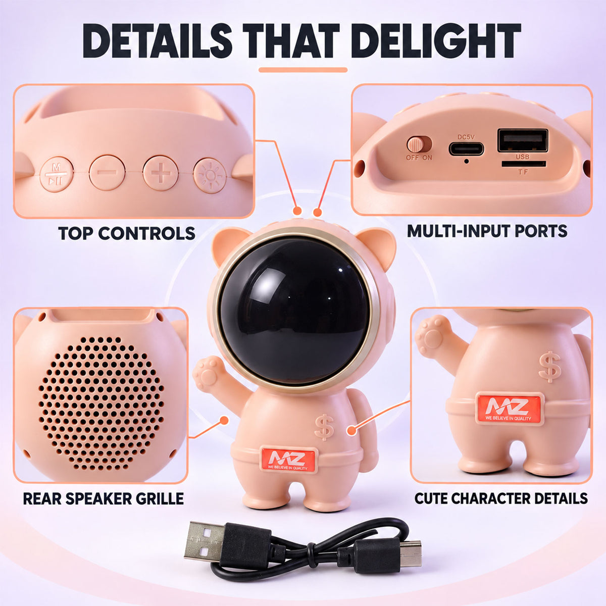 Astronaut wireless speaker features - view 06