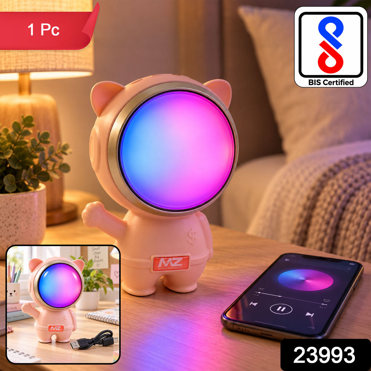 Astronaut wireless speaker with product code 23993 and 1 Pc label