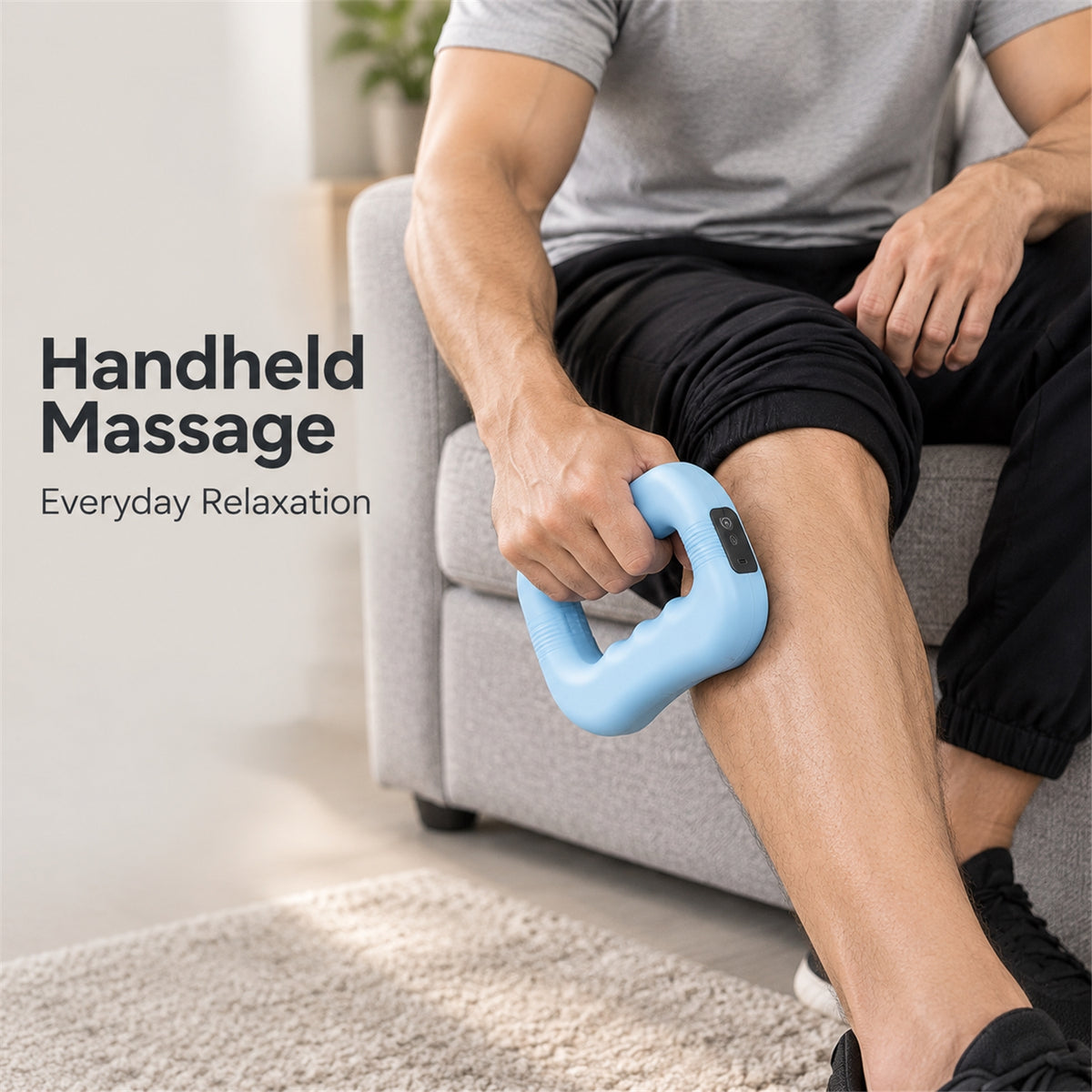 Handheld ring massager use on calf