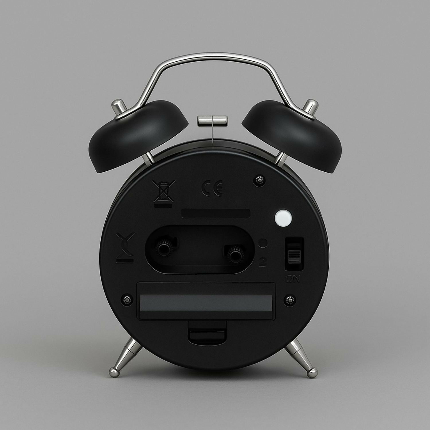 Vintage Classic Black Twin Bell Analog Alarm Clock for Bedroom, Retro Style Loud Desk Clock with Night Light & Silent Quartz Movement – Battery Operated Table Clock for Office, Home, Kids & Adults