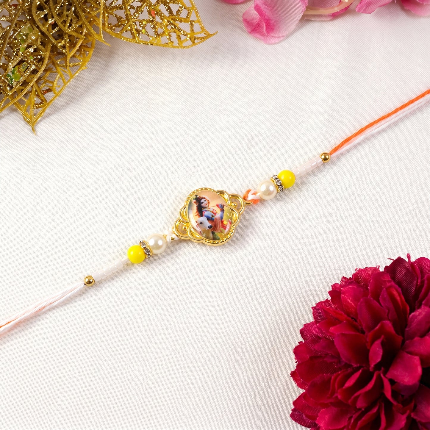 Lord Krishna Premium Designer Rakhi with decorative beads