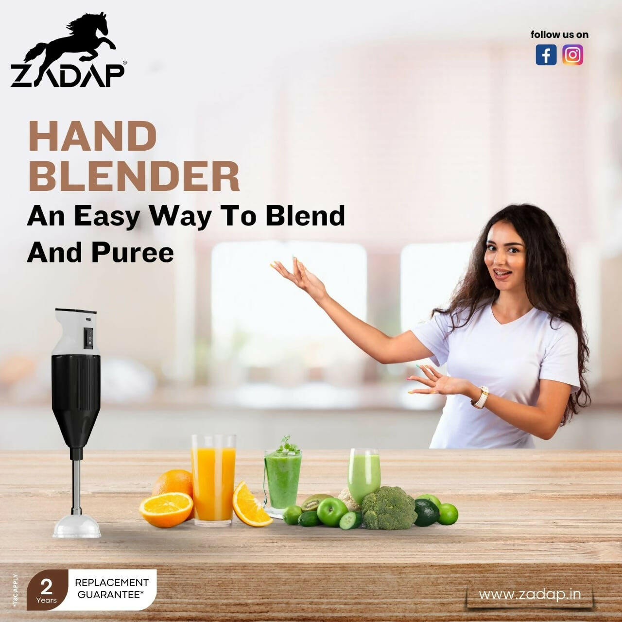 ZADAP Hand Blender shown in use