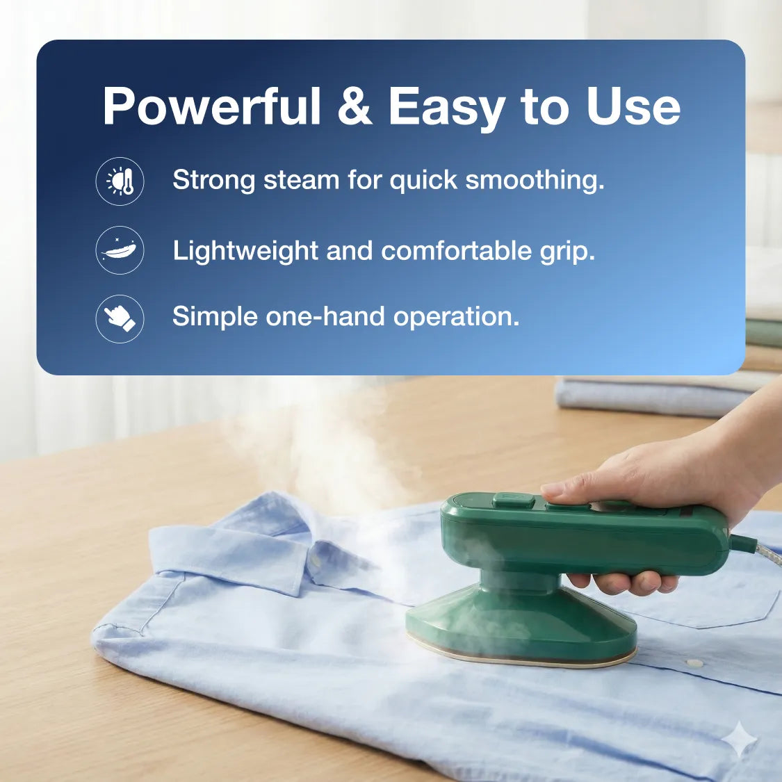 Mini Steamer & Iron: 2-in-1 Portable Travel Friendly