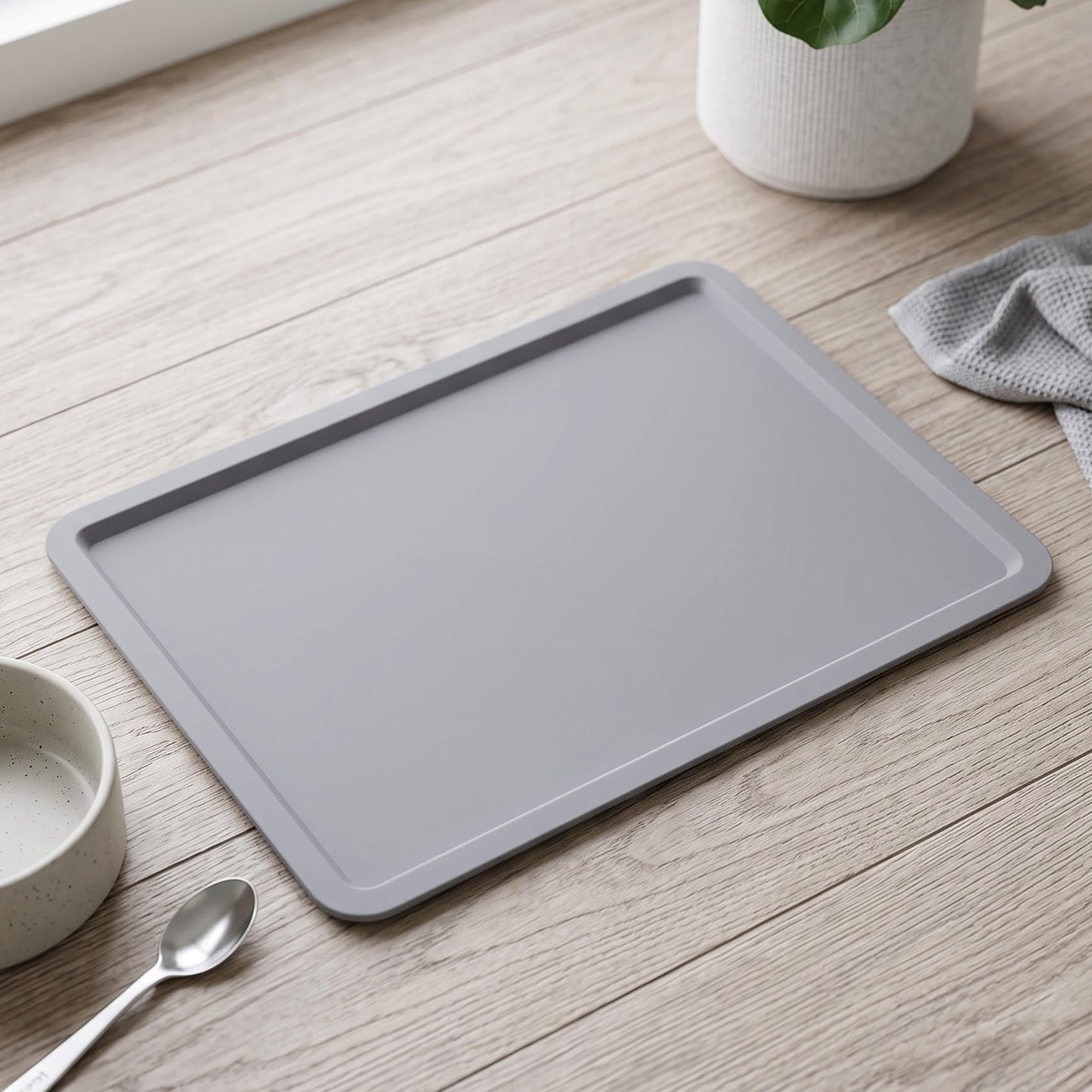 Multipurpose rectangular plastic tray for kitchen use