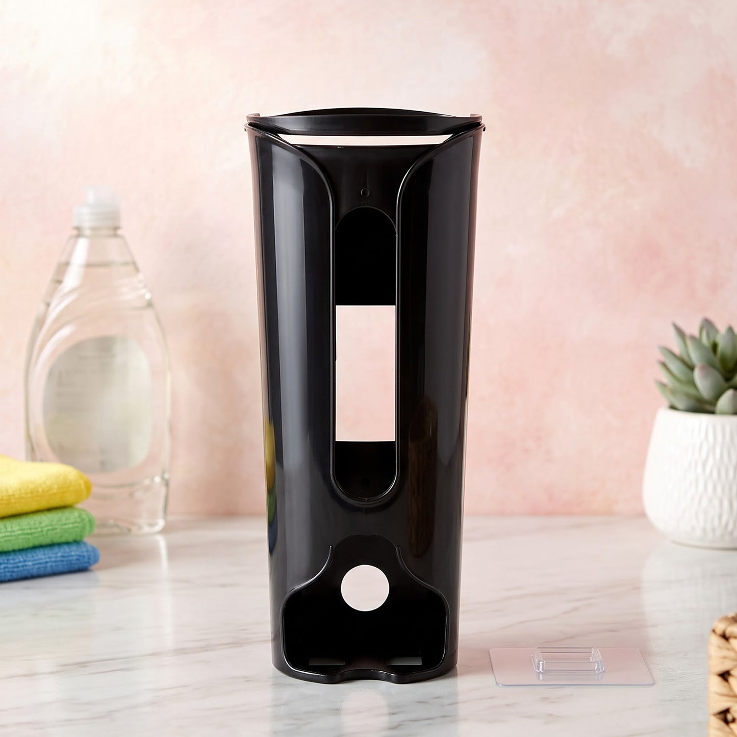 Vertical bag storage rack product view