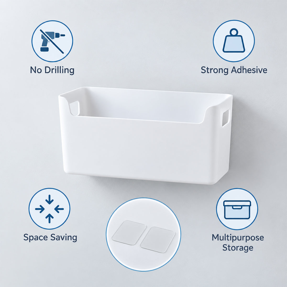 Adhesive wall mounted storage box - product view 08