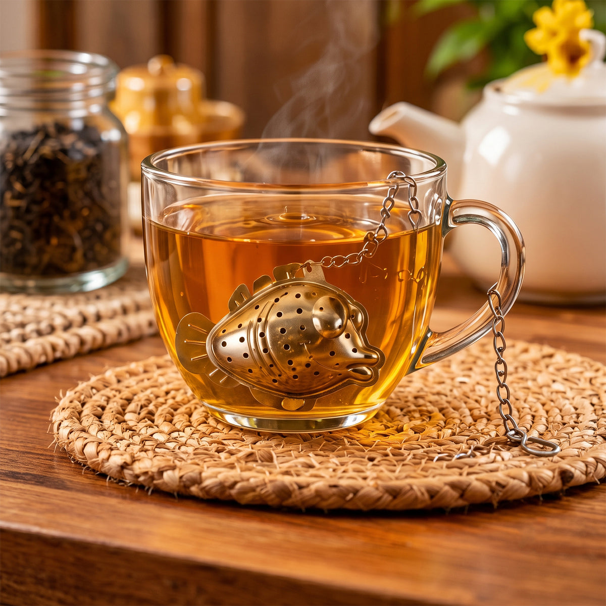 Fish shaped stainless steel tea infuser 01