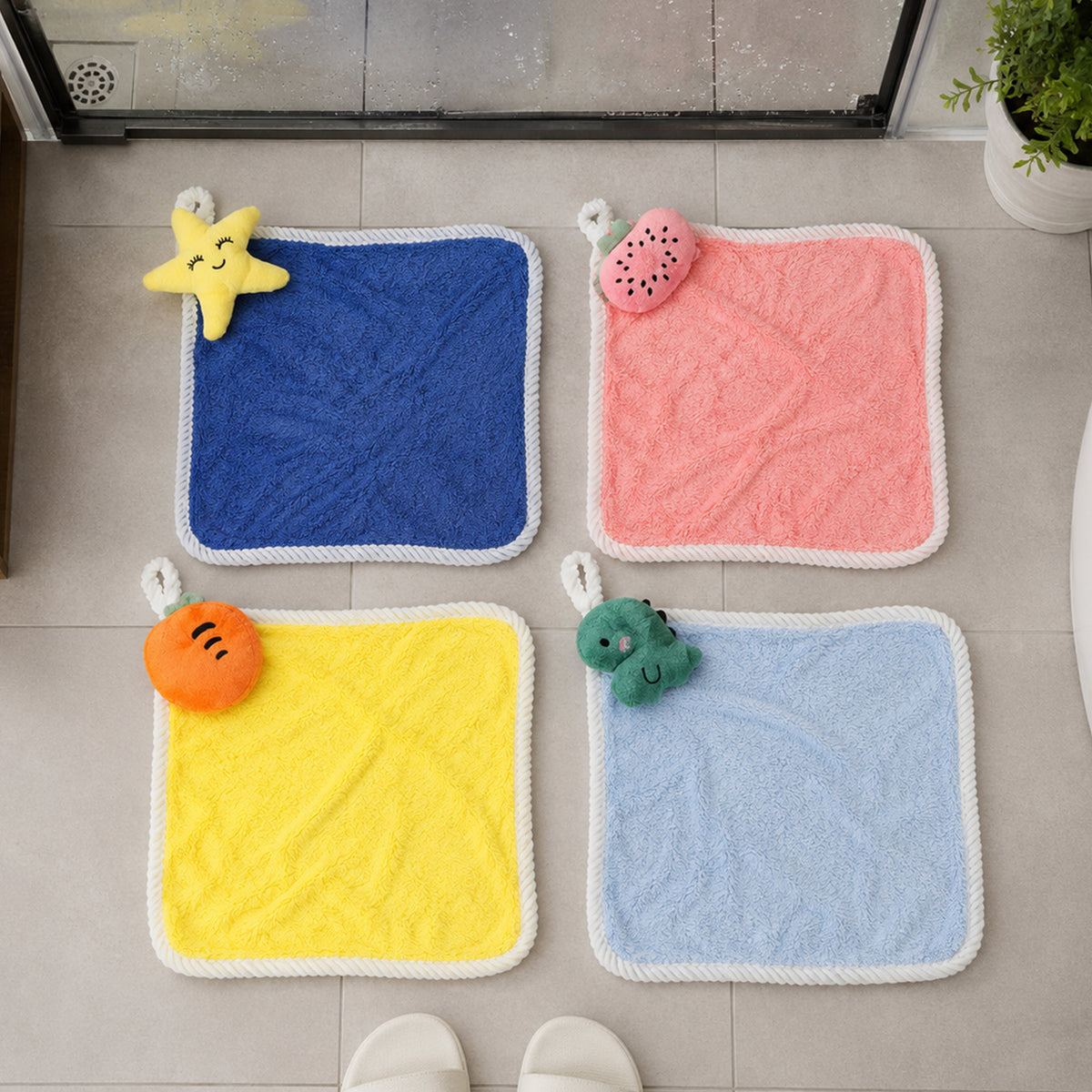 Decorative hanging hand towel - laid-flat product view