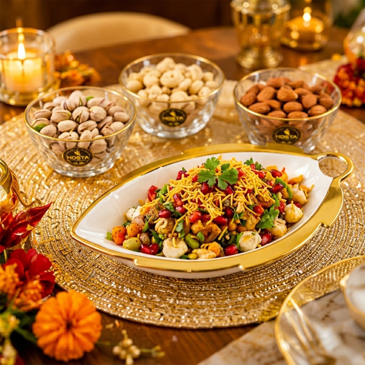 Glass Bowls and Leaf Platter Gift Set