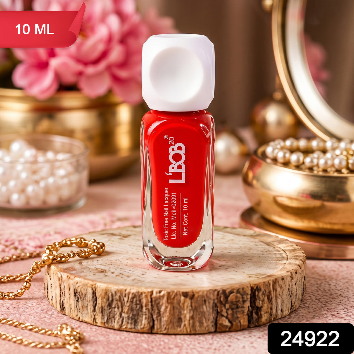 Red glossy nail polish, 10 ML, supplied SKU photo