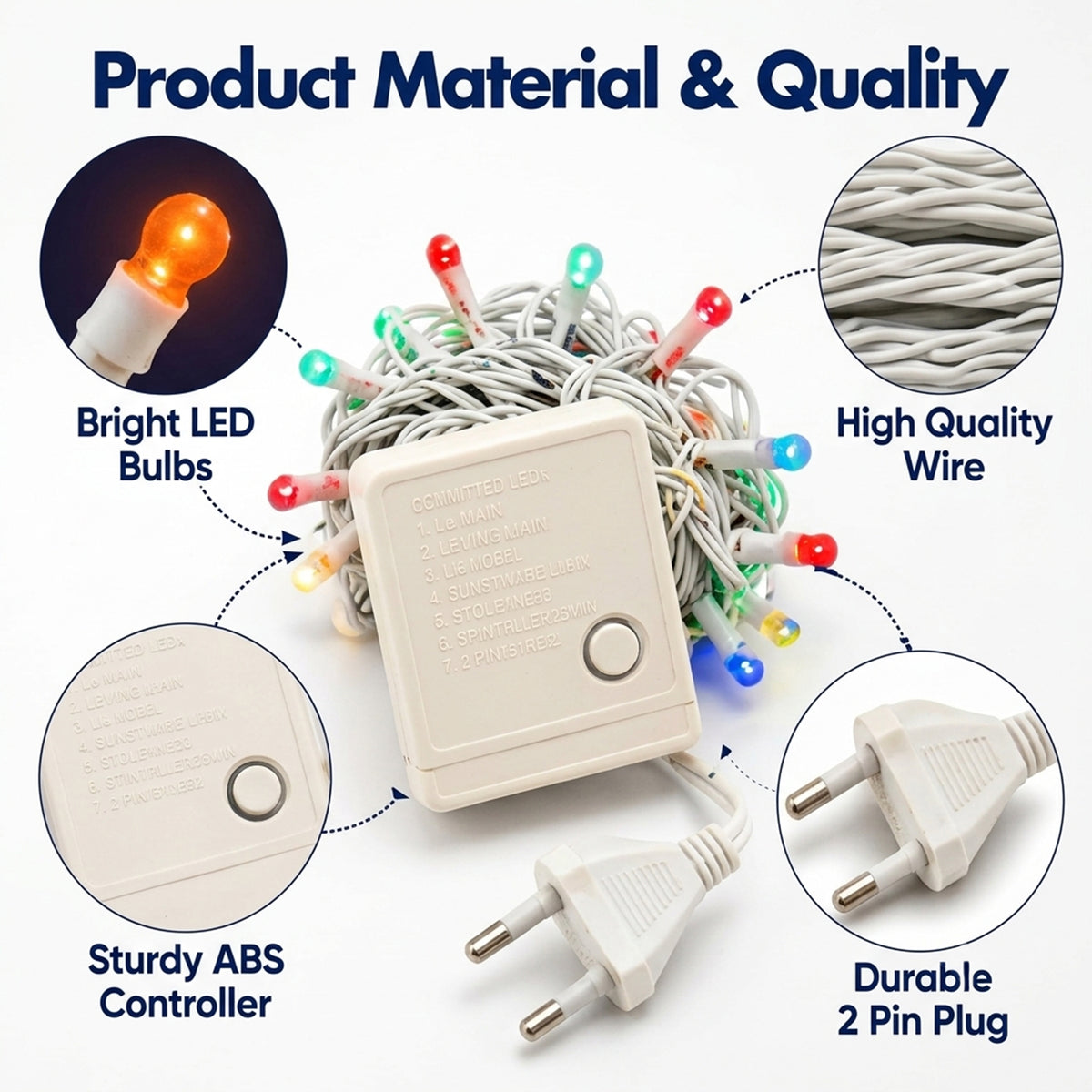Multicolor LED string light Series with eight mode controller 07