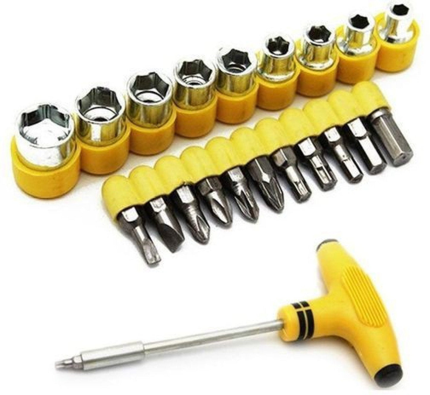 21 pcs T shape screwdriver set Batch Head Ratchet Pawl Socket Spanner hand tools