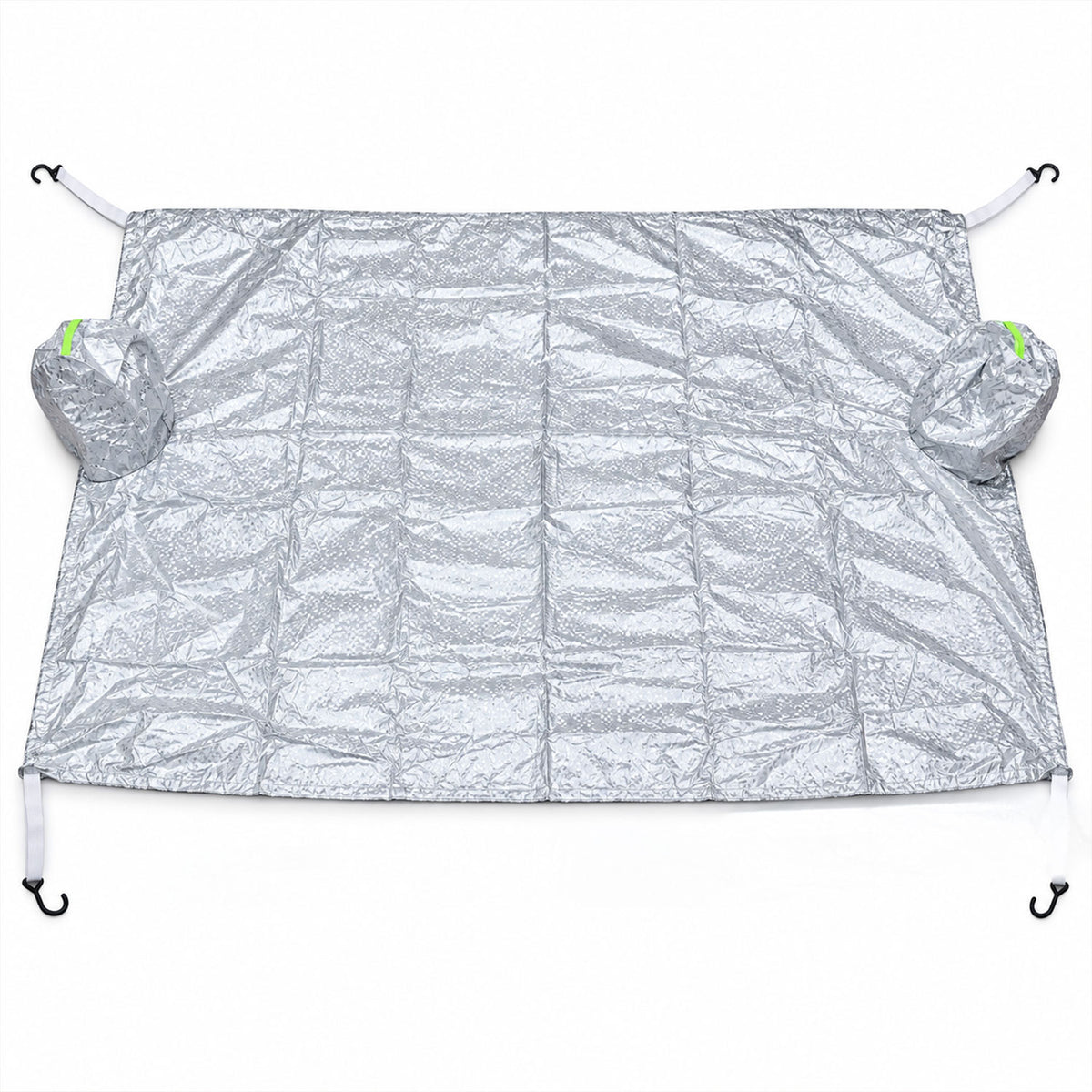 Windshield cover laid flat on white background