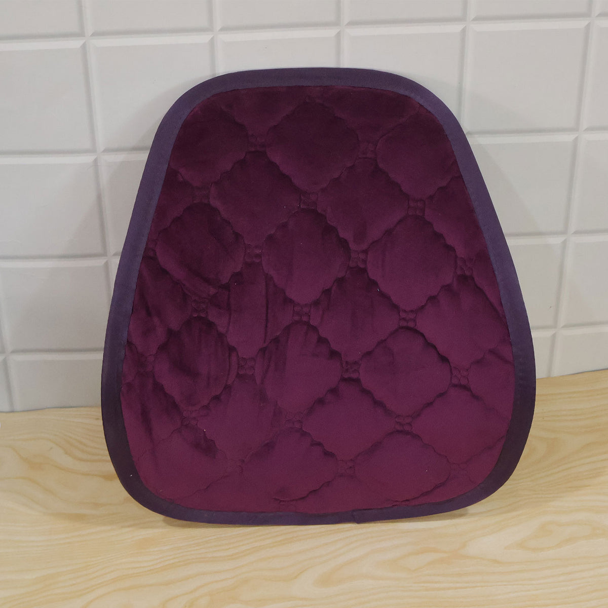 Purple Quilted Car Back Support Cushion