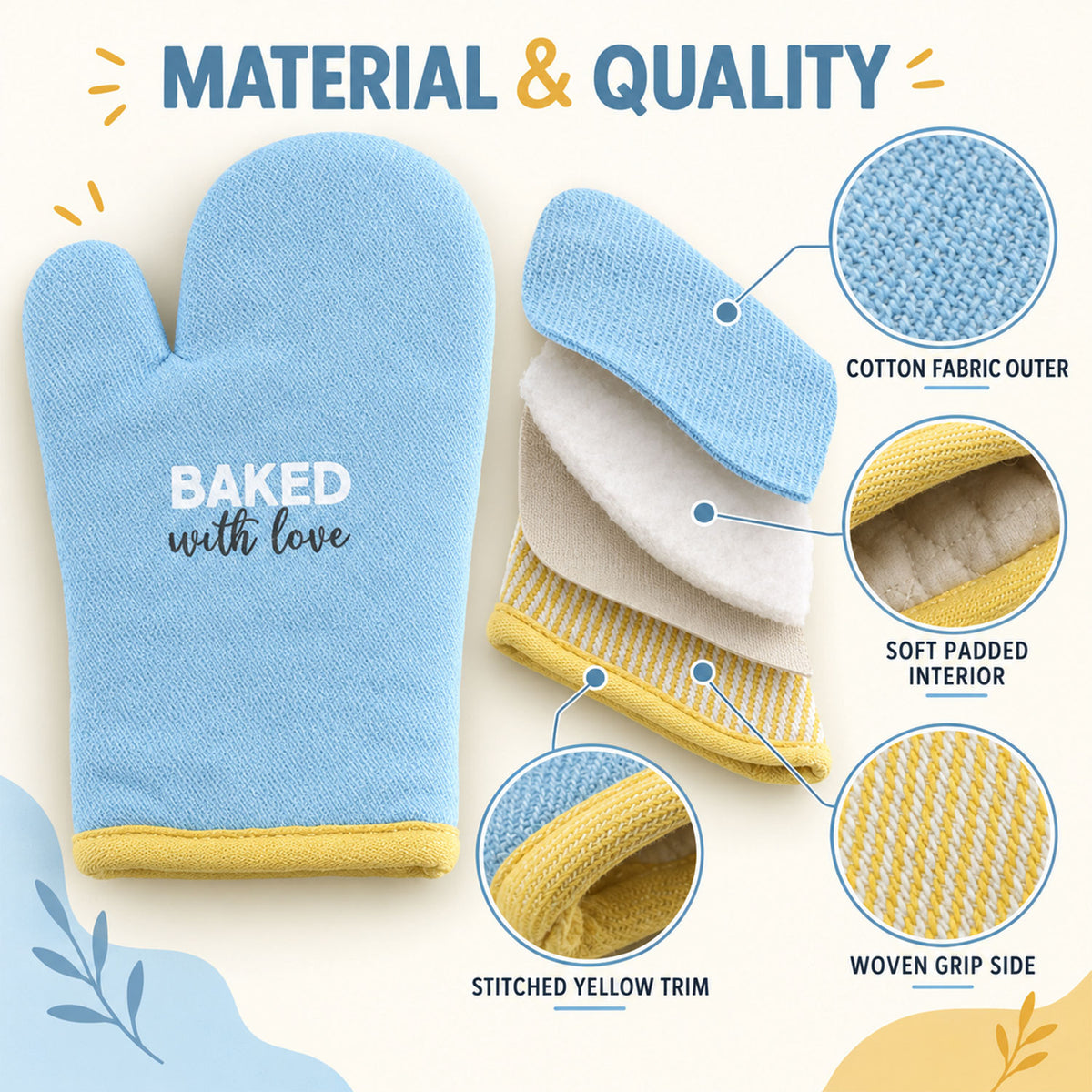 Padded oven hand glove - padded construction