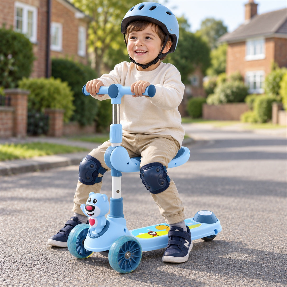 Kids 3 wheel kick scooter seat handlebar