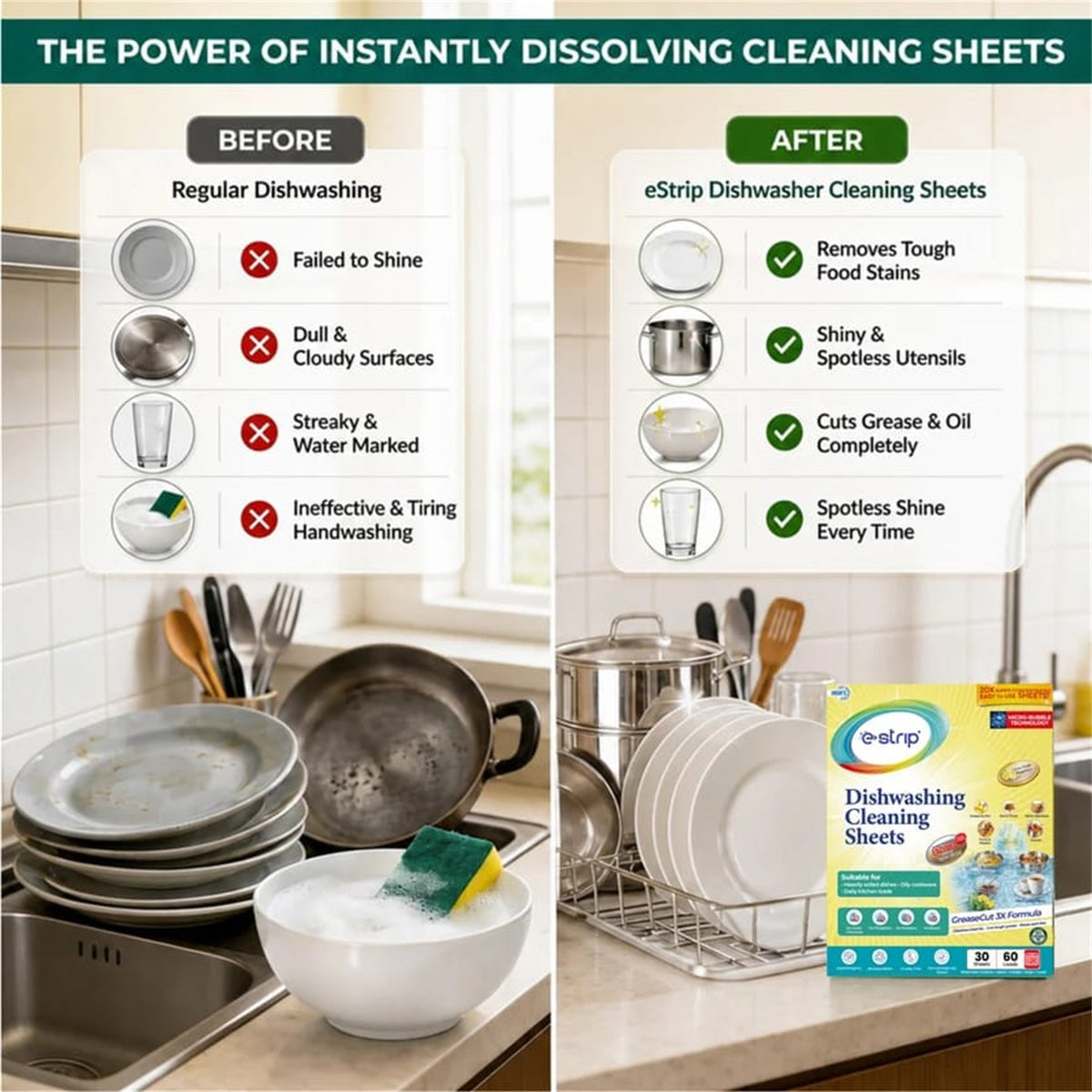 Dishwashing cleaning sheets - product information 05