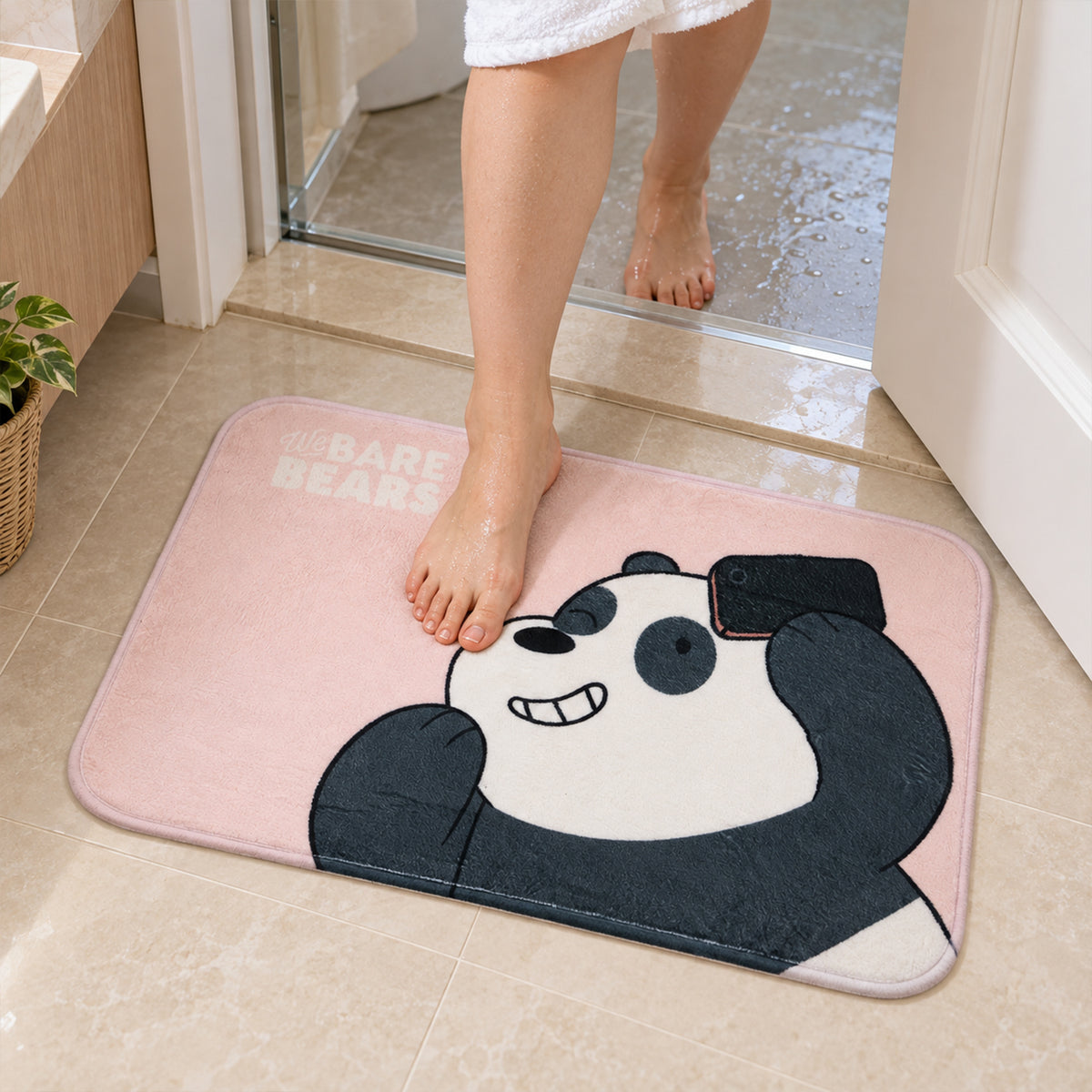 Panda design bathroom floor mat - view 02