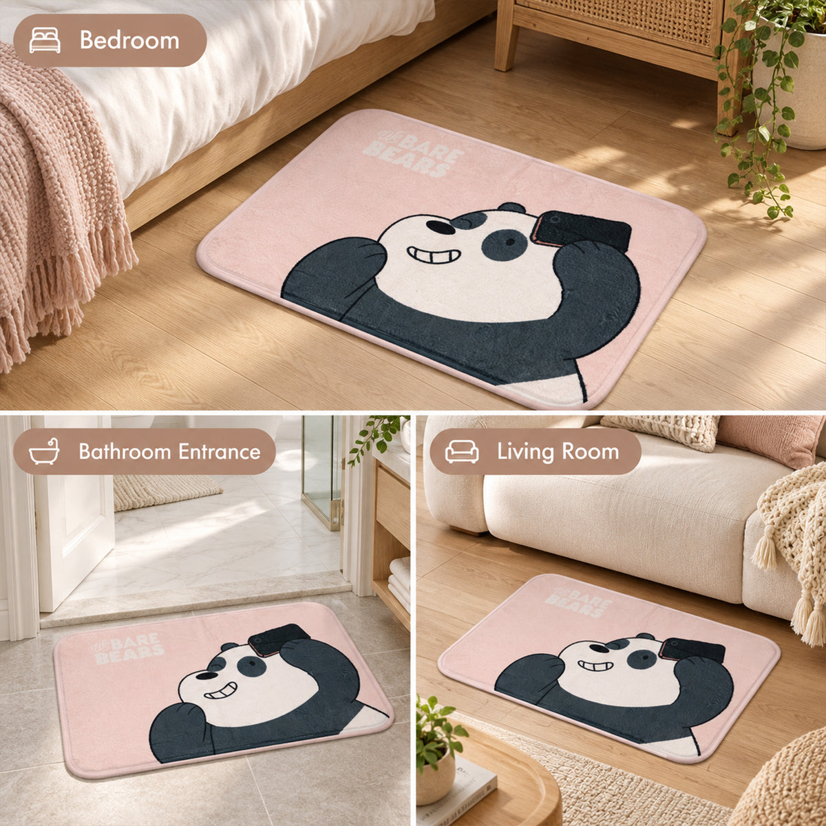 Panda design bathroom floor mat - view 08