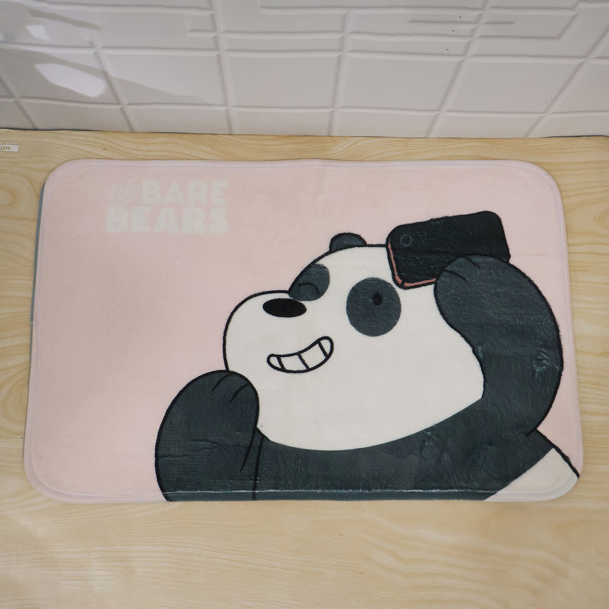 Panda design bathroom floor mat - actual product