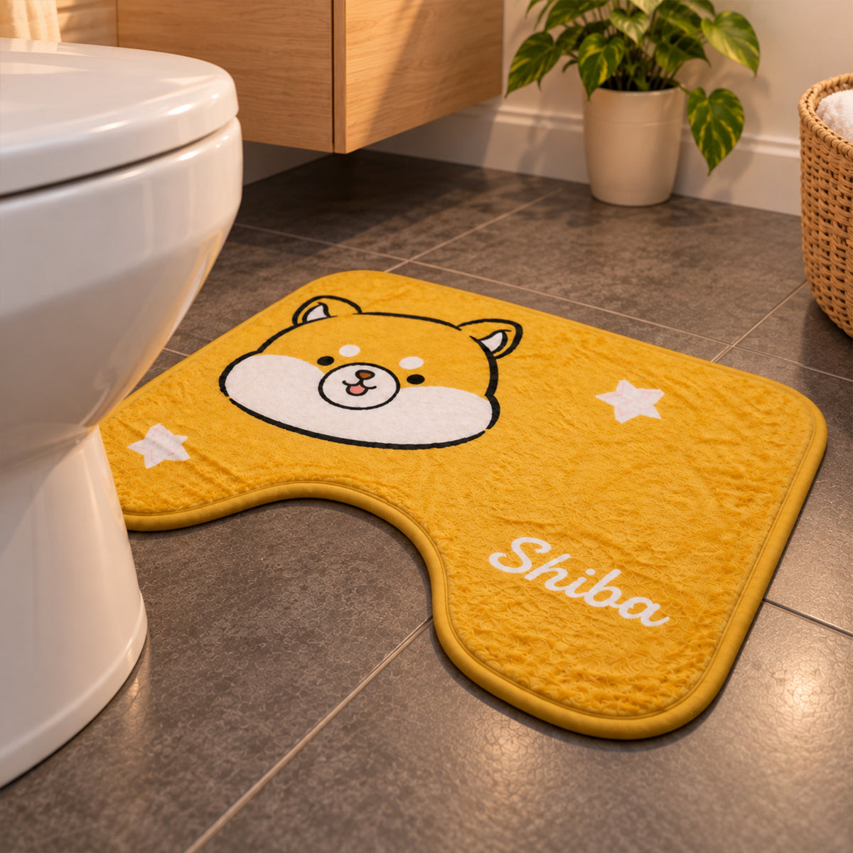 Cartoon dog U-shaped bathroom toilet mat 02