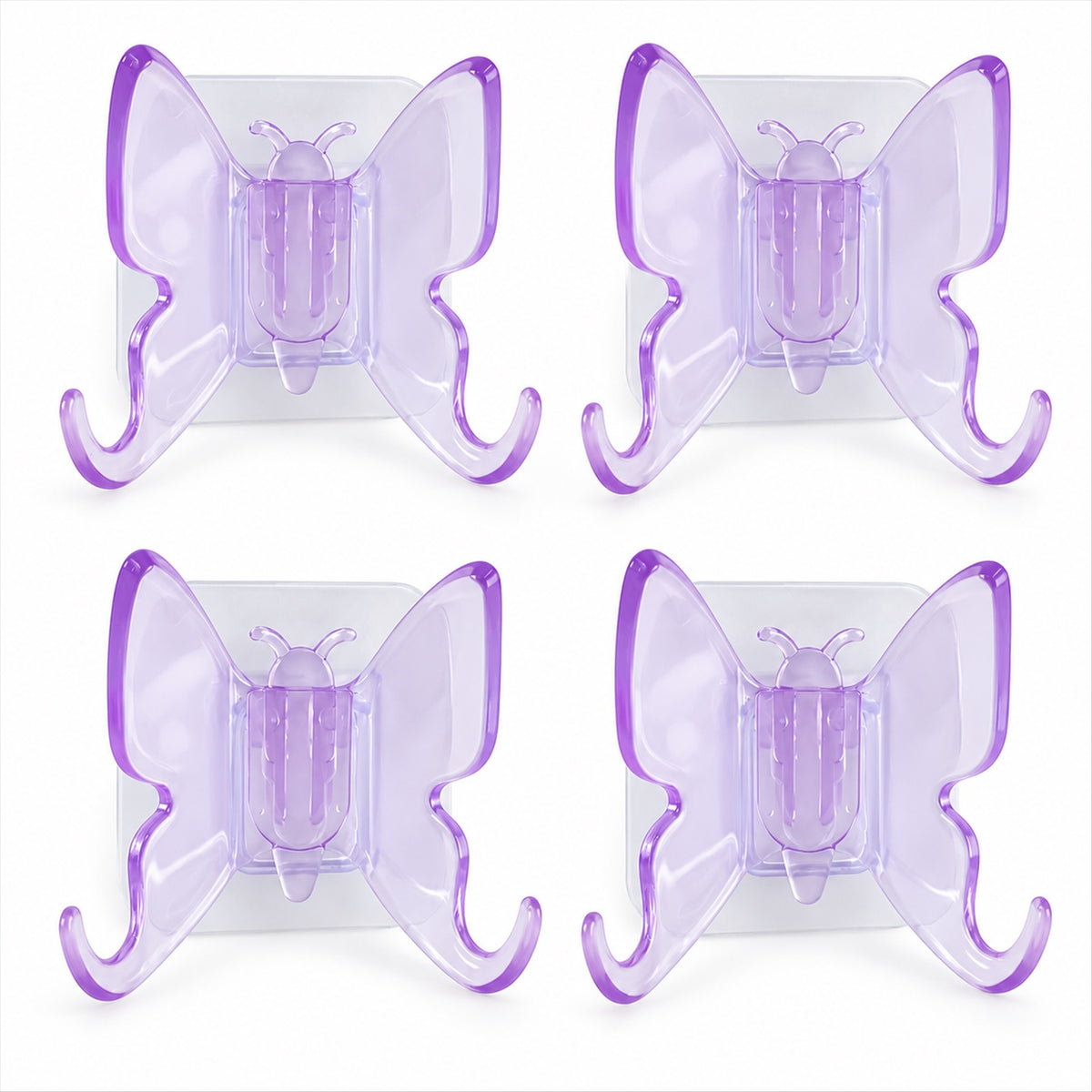 Plastic butterfly self adhesive wall hooks - white background