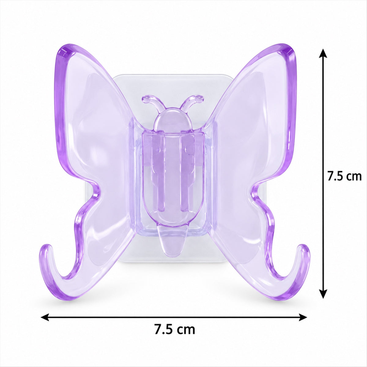 Plastic butterfly self adhesive wall hooks - dimensions
