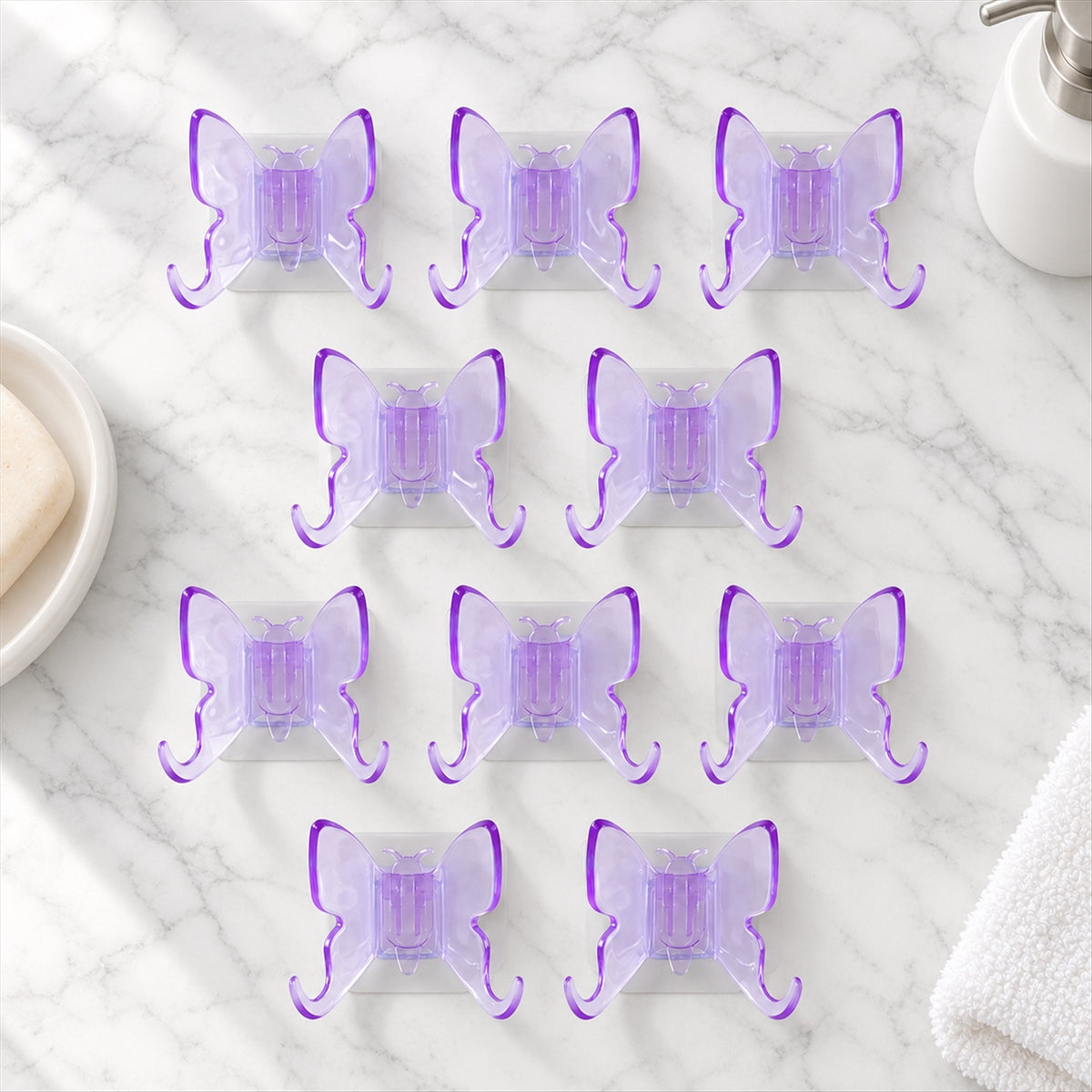 Plastic butterfly self adhesive wall hooks - main set photo